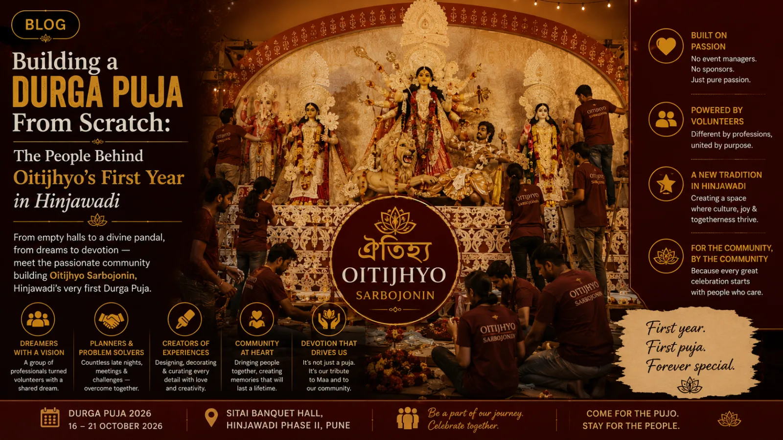 Building a Durga Puja From Scratch: The People Behind Oitijhyo’s First Year in Hinjawadi